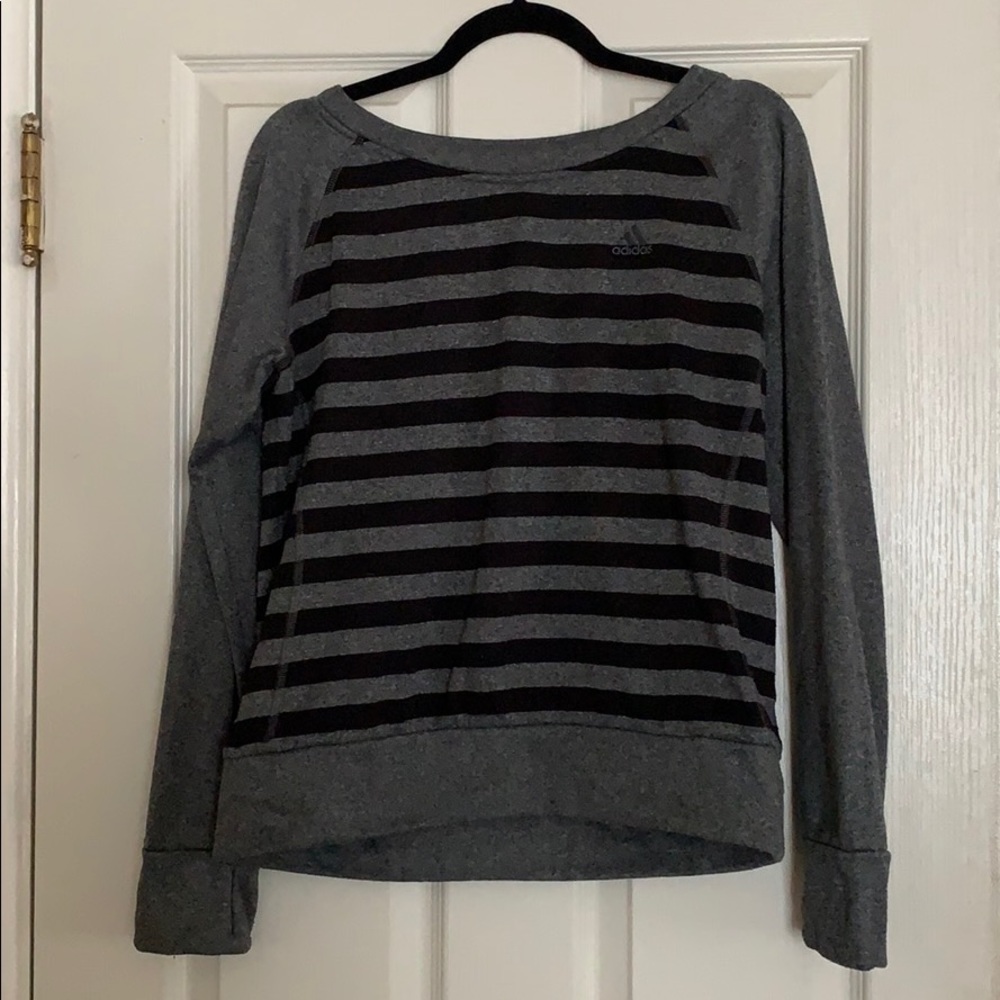 Adidas Climawarm Striped Pullover Sweatshirt